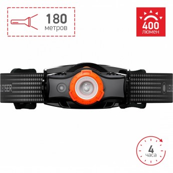 Аккумуляторный налобный фонарь LED LENSER MH5 черно-оранжевый Аккумуляторный налобный фонарь LED LENSER MH5 черно-оранжевый